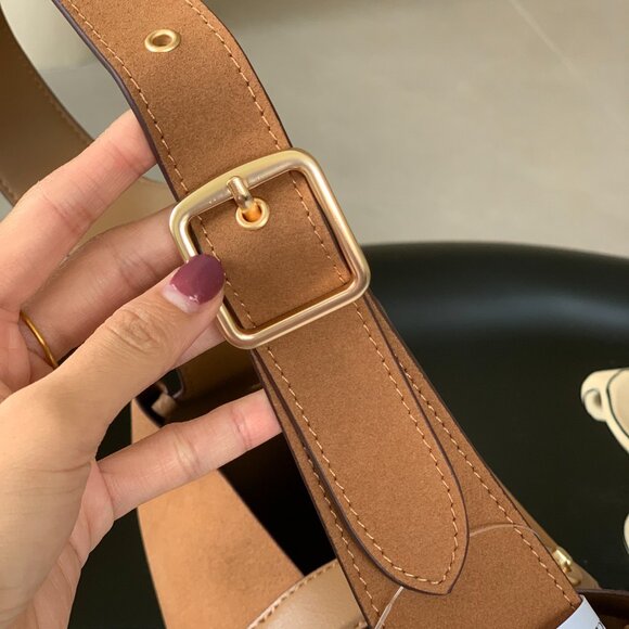 Coach Hadley Convertible Crossbody Bag Suede Brown - Picture 5 of 5